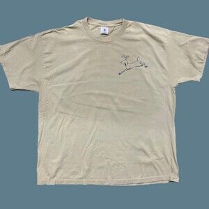 Delta Vintage Psalms Deer Nature Graphic Brown Cotton T-Shirt Men's Size XXL